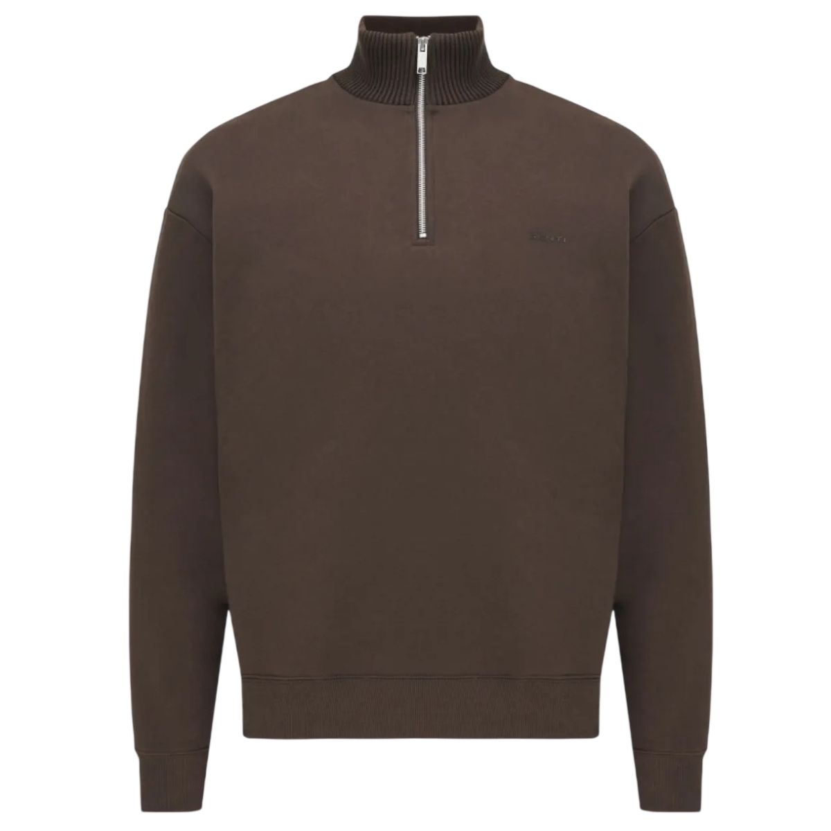 Genti Logo Turtle Half-Zip Pullover Braun