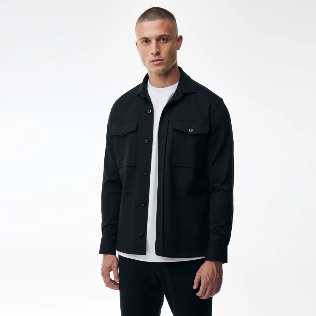 Genti Midtown Überhemd Schwarz