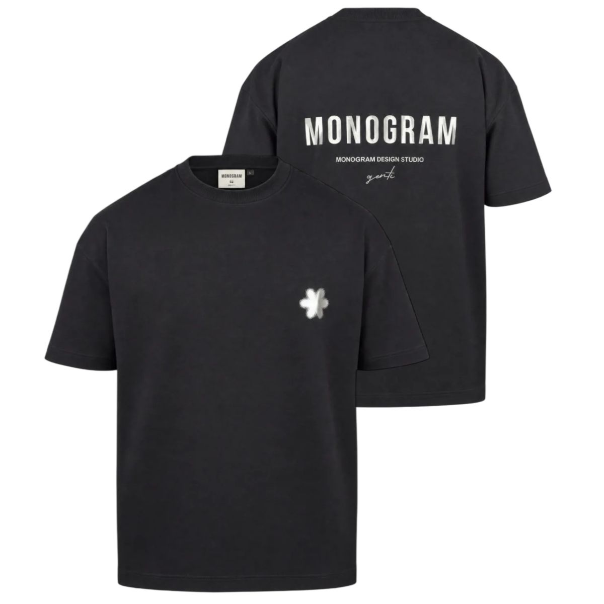 Genti Monogramm Chrome T-Shirt Schwarz