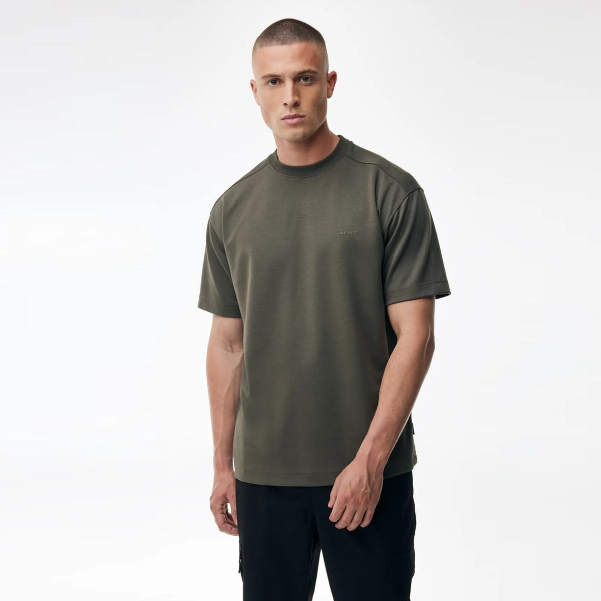 Genti Relaxed Fit T-shirt Dunkelgrün