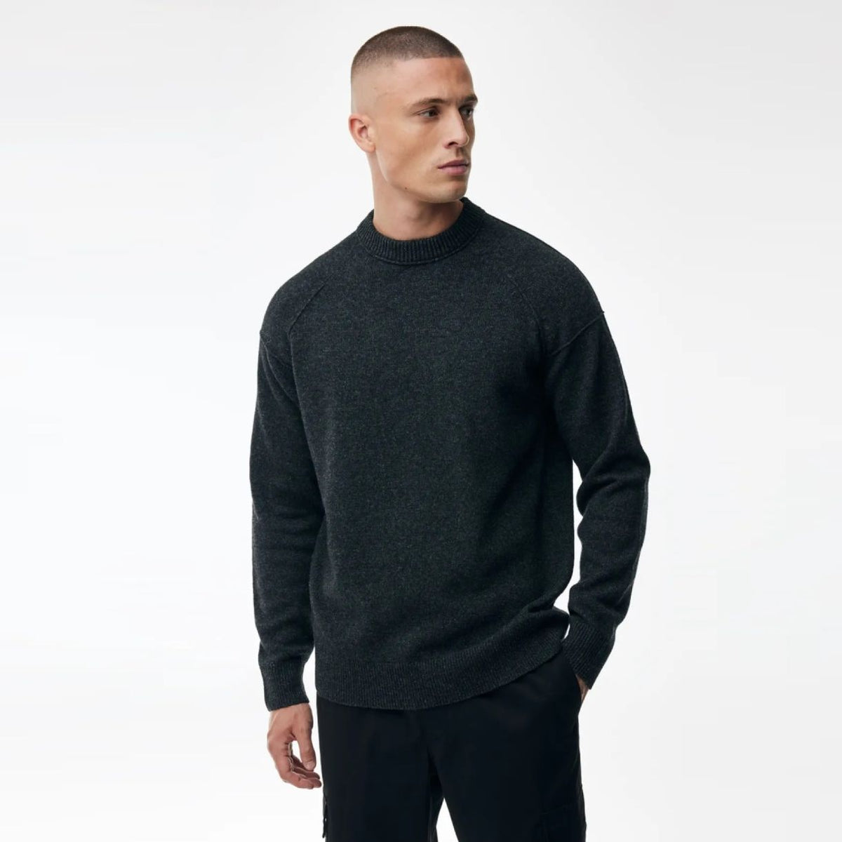 Genti Relaxed Wool Blend Pullover Anthrazit
