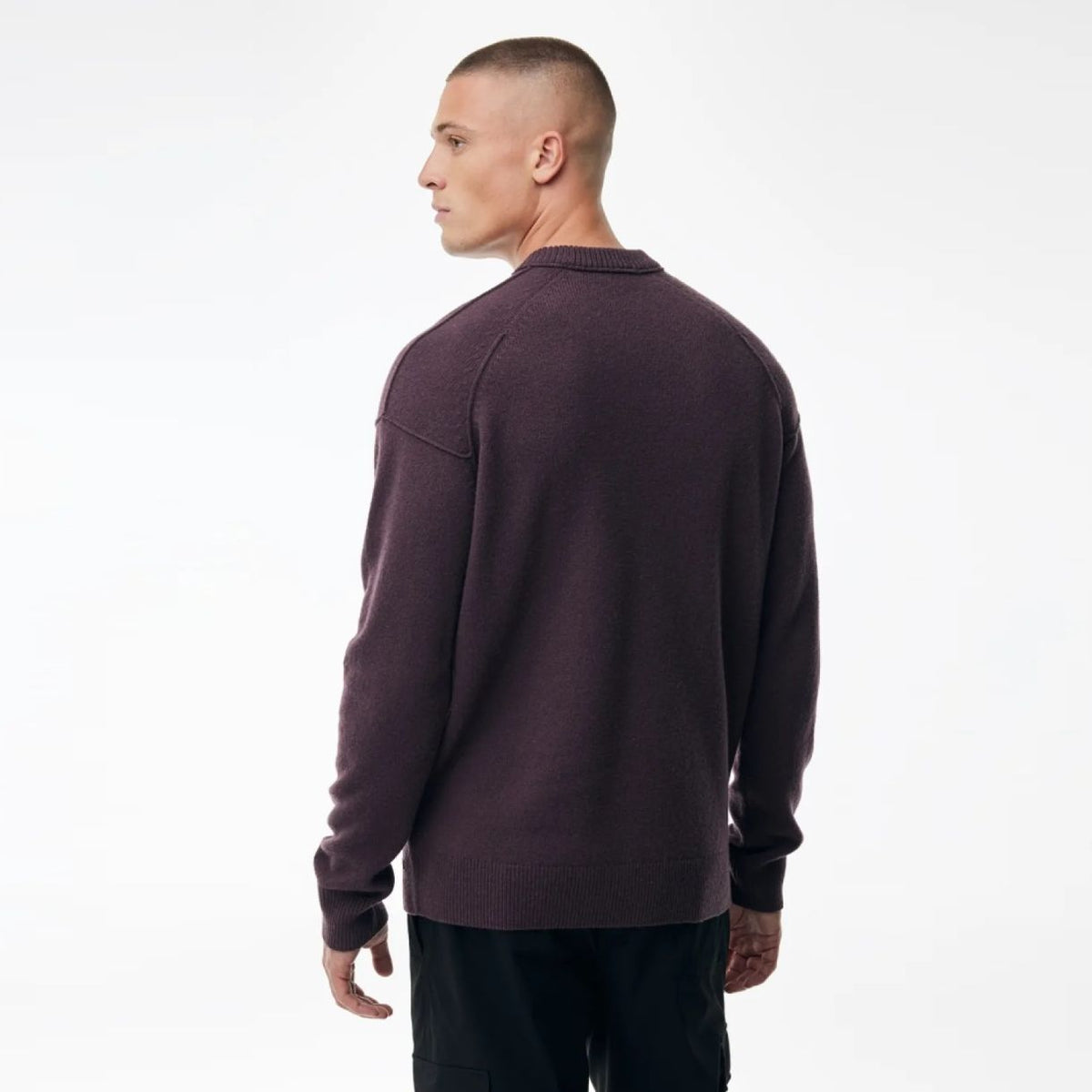 Genti Relaxed Wool Blend Pullover Bordeaux