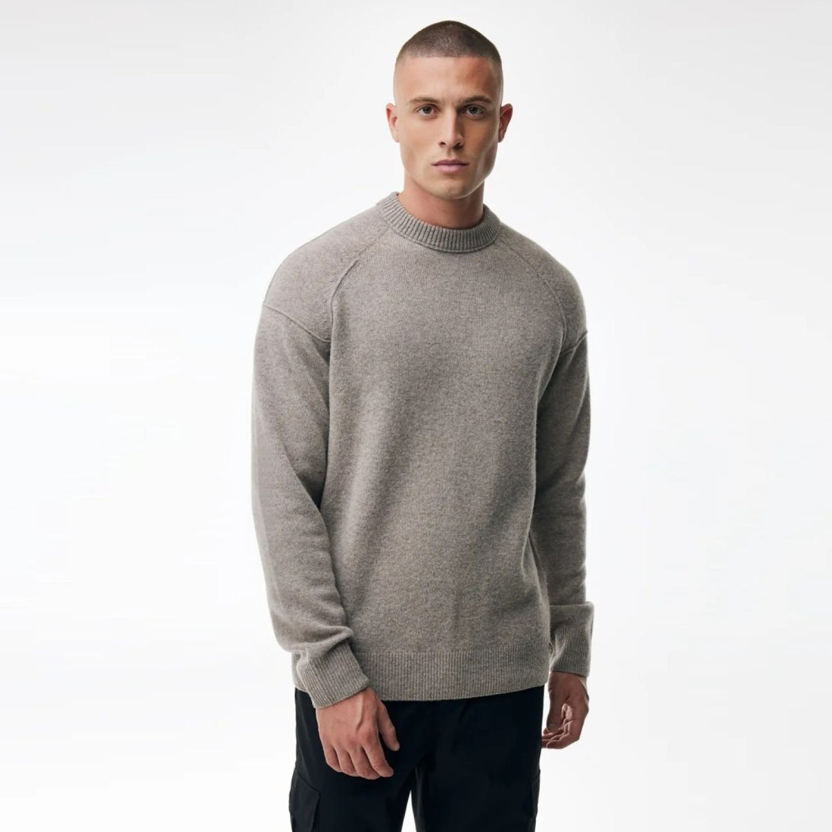 Genti Relaxed Wool Blend Pullover Braun