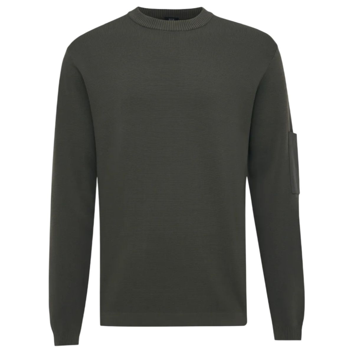 Genti Round Pocket Pullover Dunkelgrün