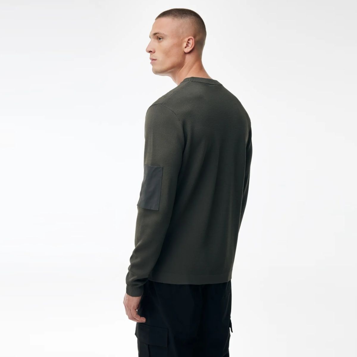 Genti Round Pocket Pullover Dunkelgrün