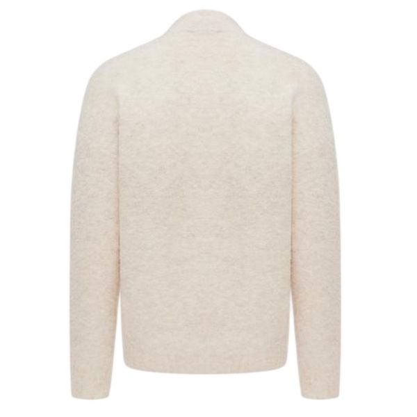 Genti Turtle Monogram Half-Zip Pullover Offwhite