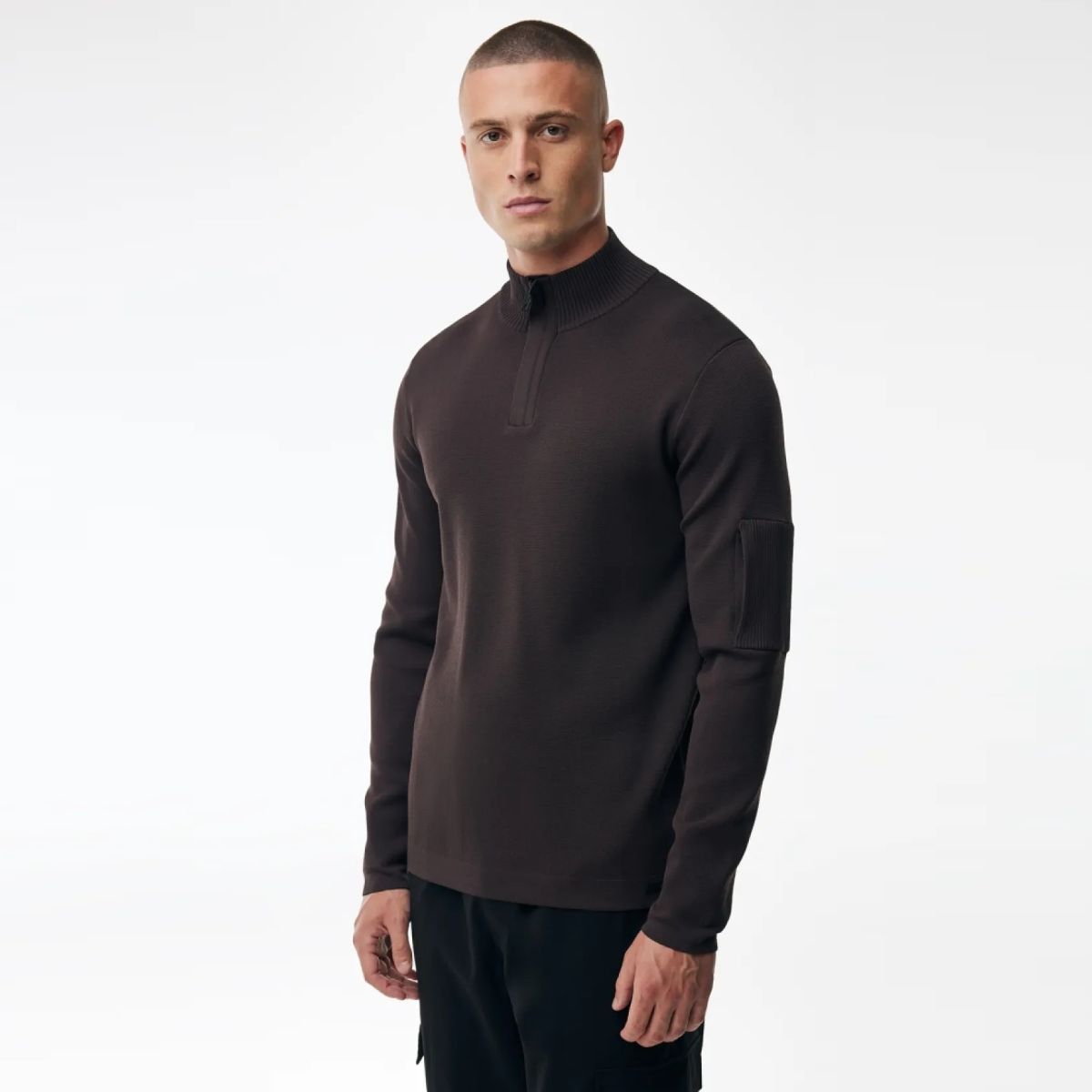 Genti Turtle Zip Pullover Bordeaux