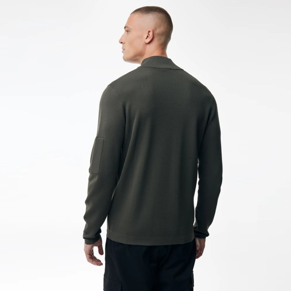 Genti Turtle Zip Pullover Dunkelgrün