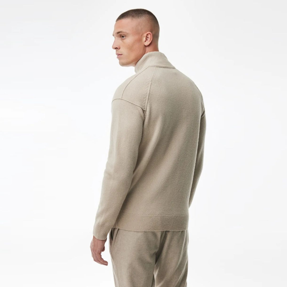 Genti Turtle Zip Weste Beige