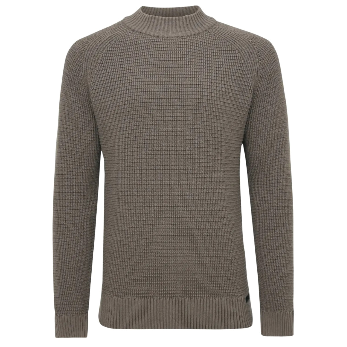 Genti Waffelstruktur-Pullover Braun