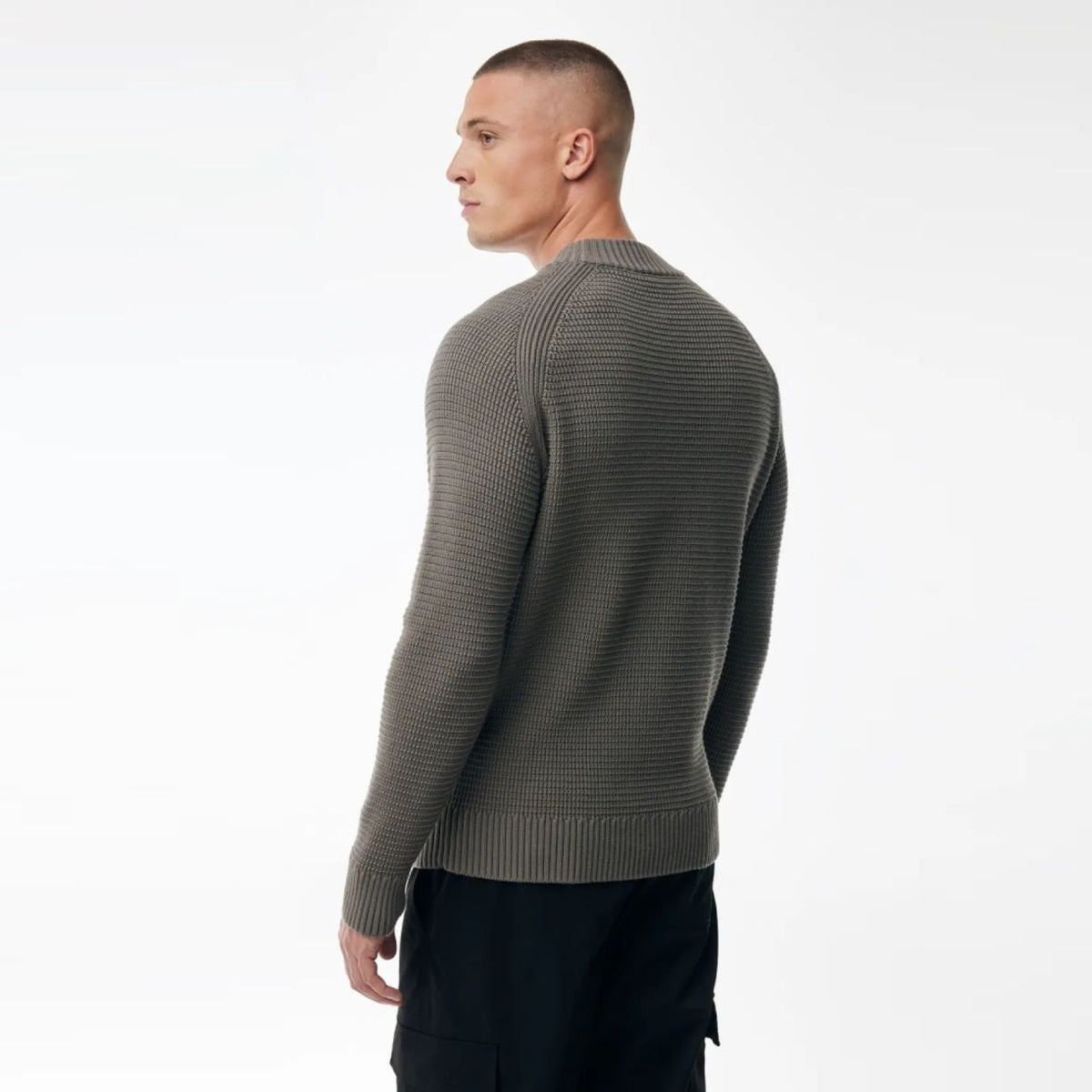 Genti Waffelstruktur-Pullover Braun