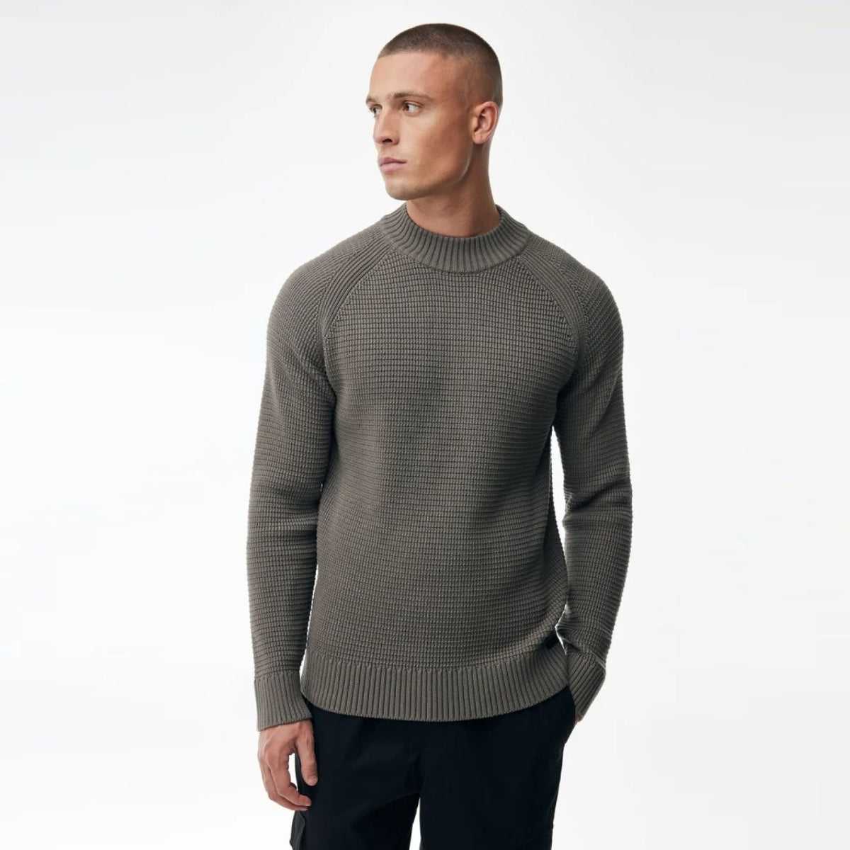 Genti Waffelstruktur-Pullover Braun