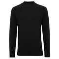 Genti Waffelstruktur-Pullover Schwarz