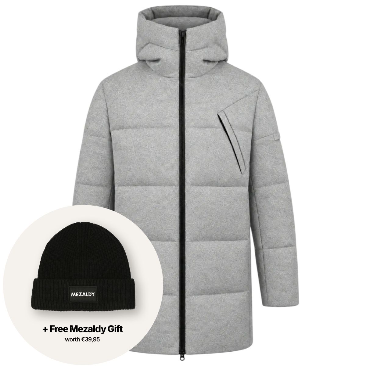Genti Wool Chris Parka Grau
