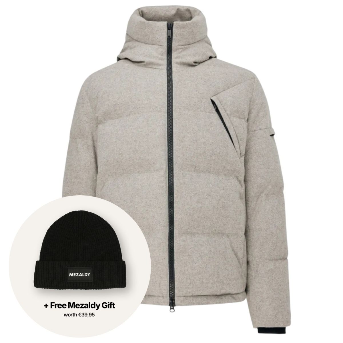 Genti Wool Cross Puffer Beige