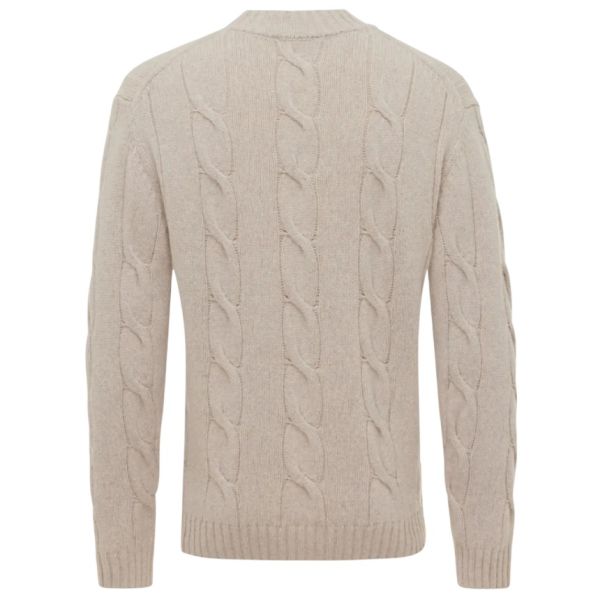 Gentiluomo Cable Knit Turtle Sweater Beige