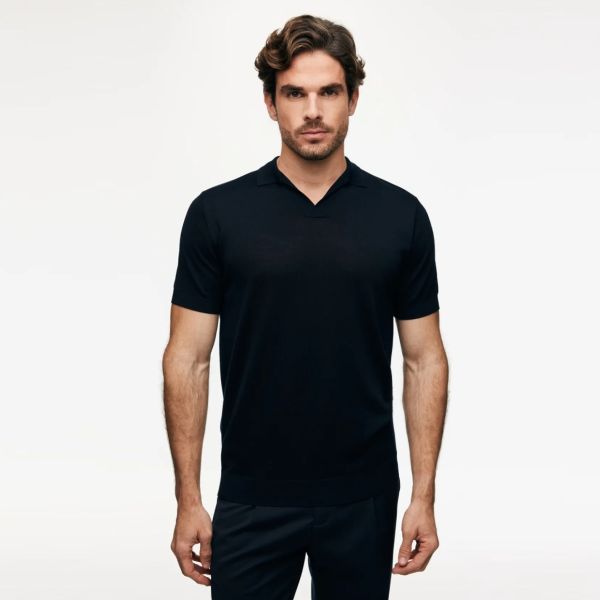 Gentiluomo No Buttons Polo Navy