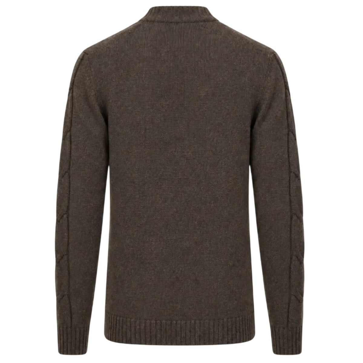 Gentiluomo Cable-Sleeve-Pullover Braun