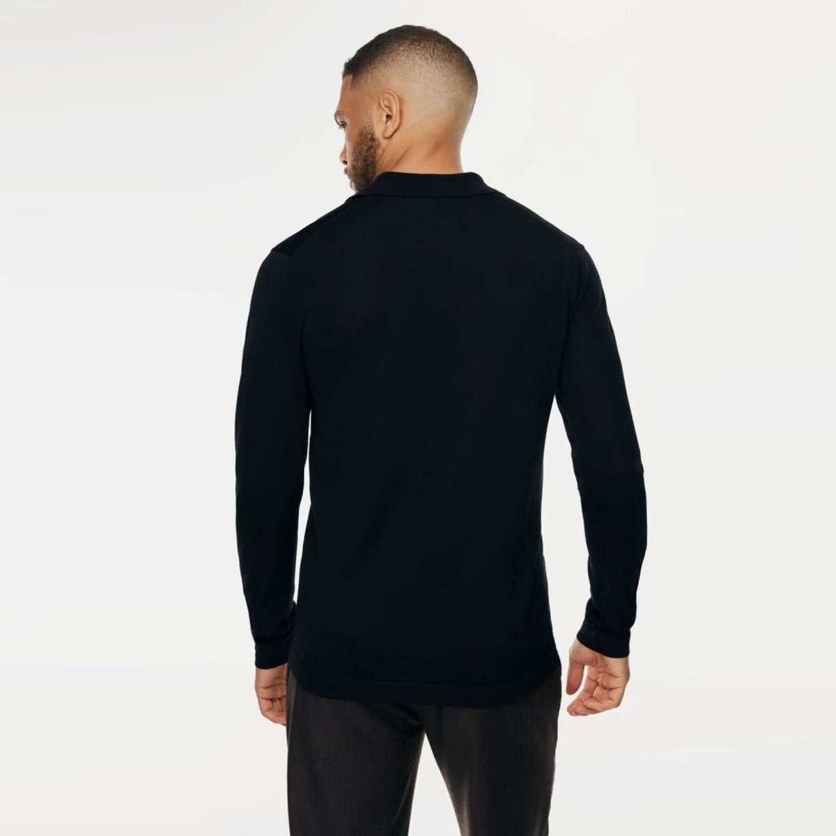 Gentiluomo No Buttons Langarm-Poloshirt Marine