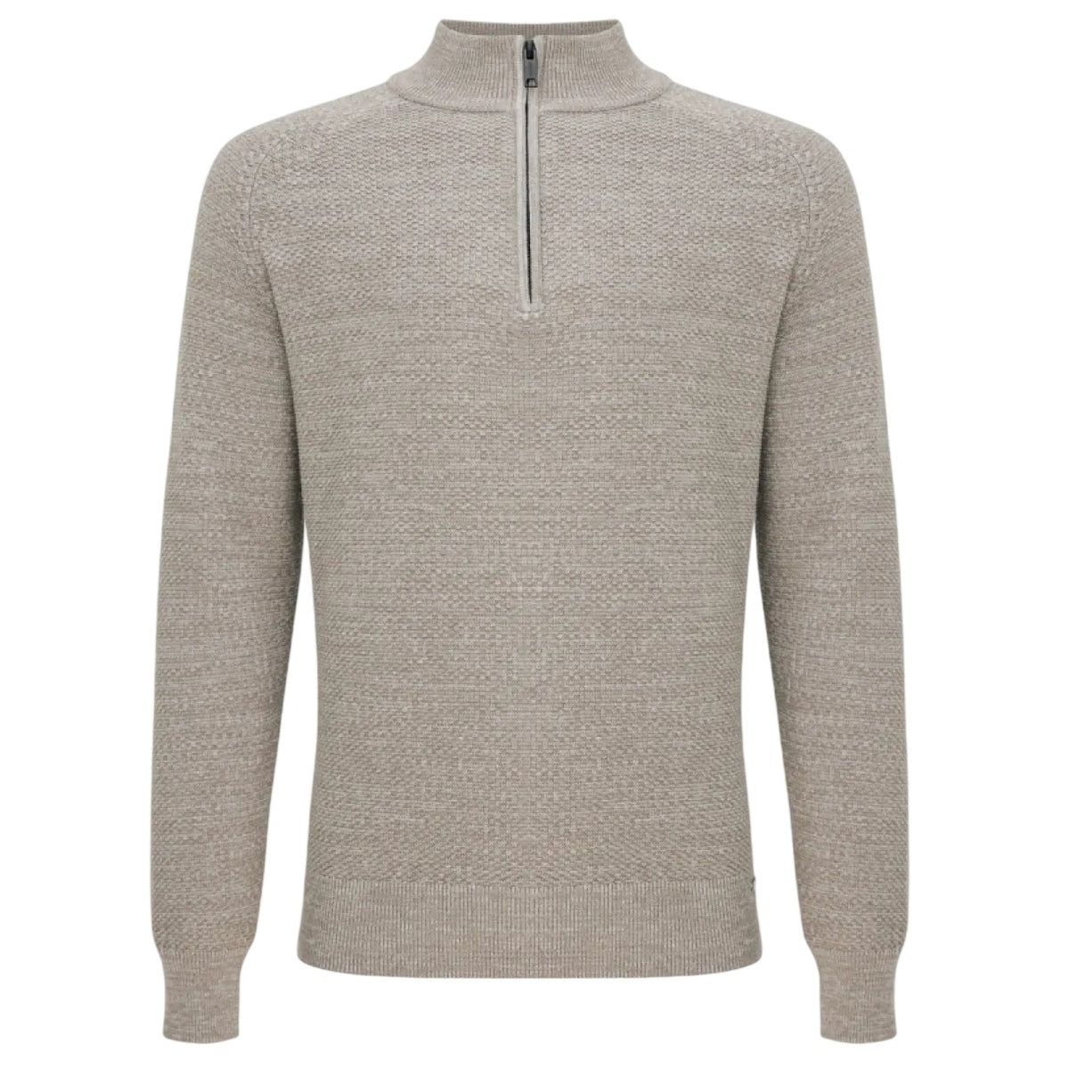 Gentiluomo Structured Turtle-Zip-Pullover Beige