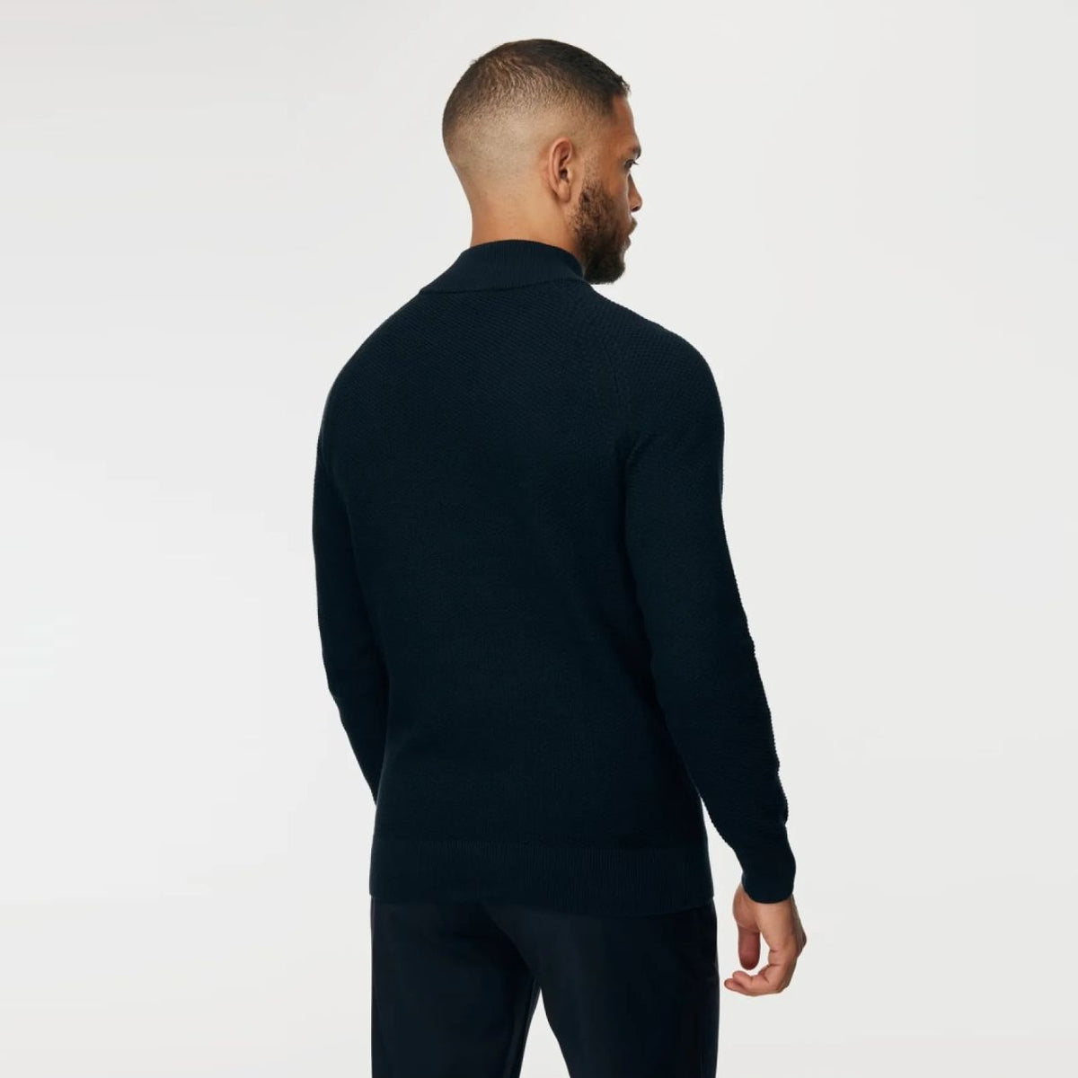Gentiluomo Structured Turtle-Zip-Pullover Marine