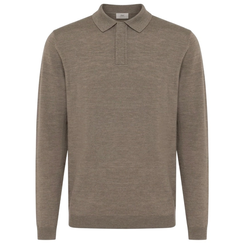 Gentiluomo Zip Langarm-Poloshirt Braun