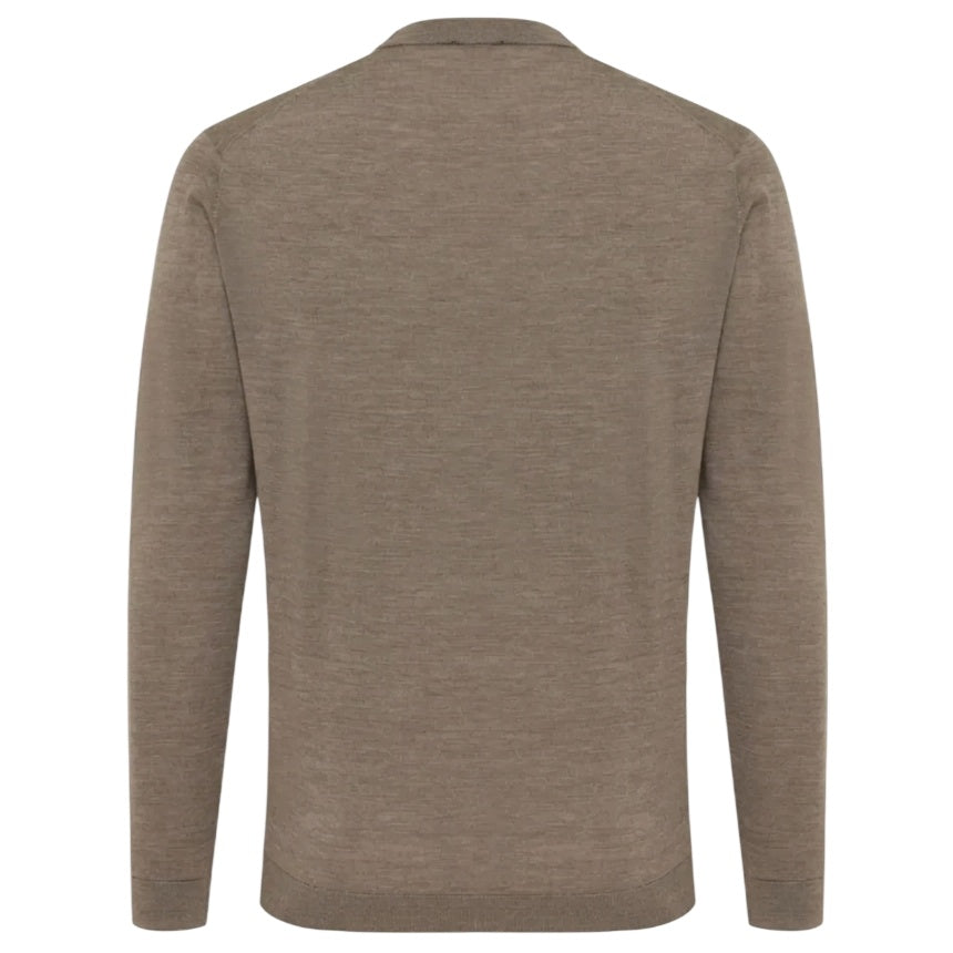 Gentiluomo Zip Langarm-Poloshirt Braun
