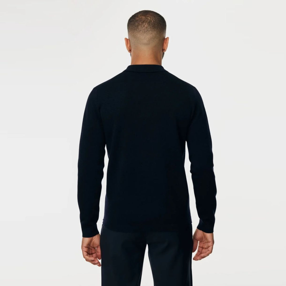 Gentiluomo Zip Langarm-Poloshirt Marine