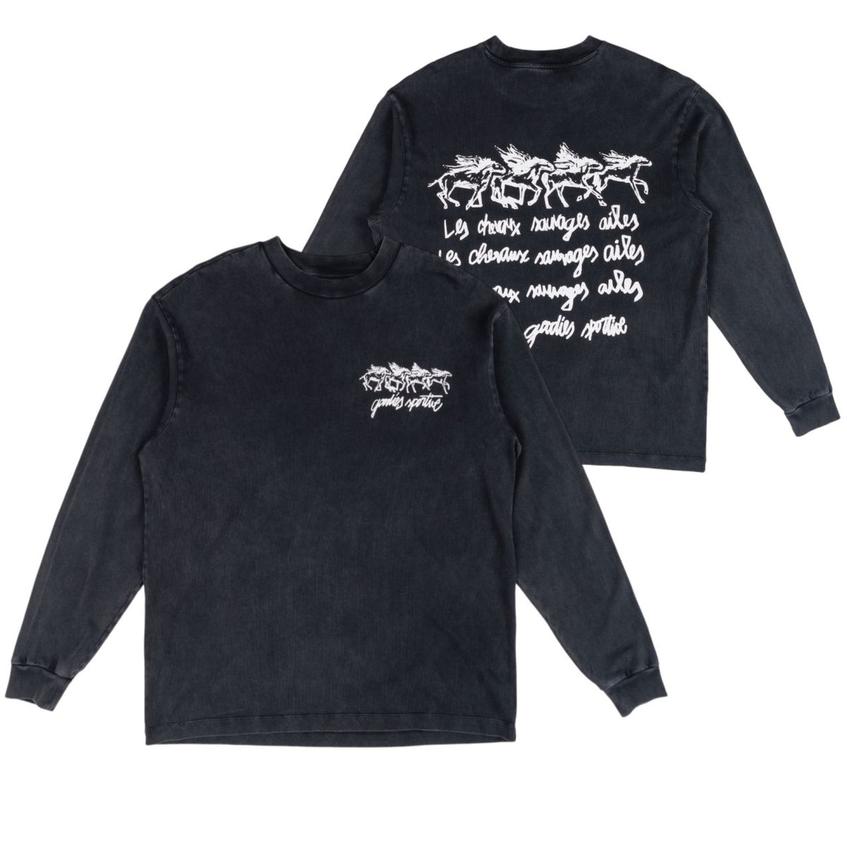 Goodies Sportive Les Chevaux Sauvages Langarm-T-shirt Anthrazit