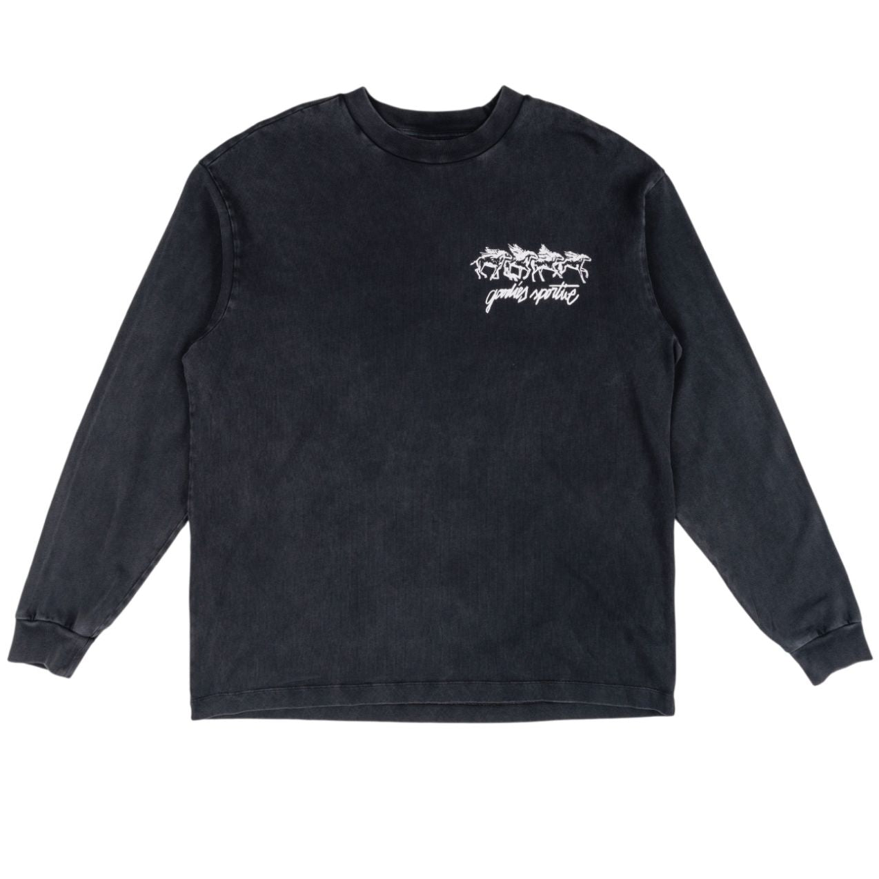 Goodies Sportive Les Chevaux Sauvages Langarm-T-shirt Anthrazit