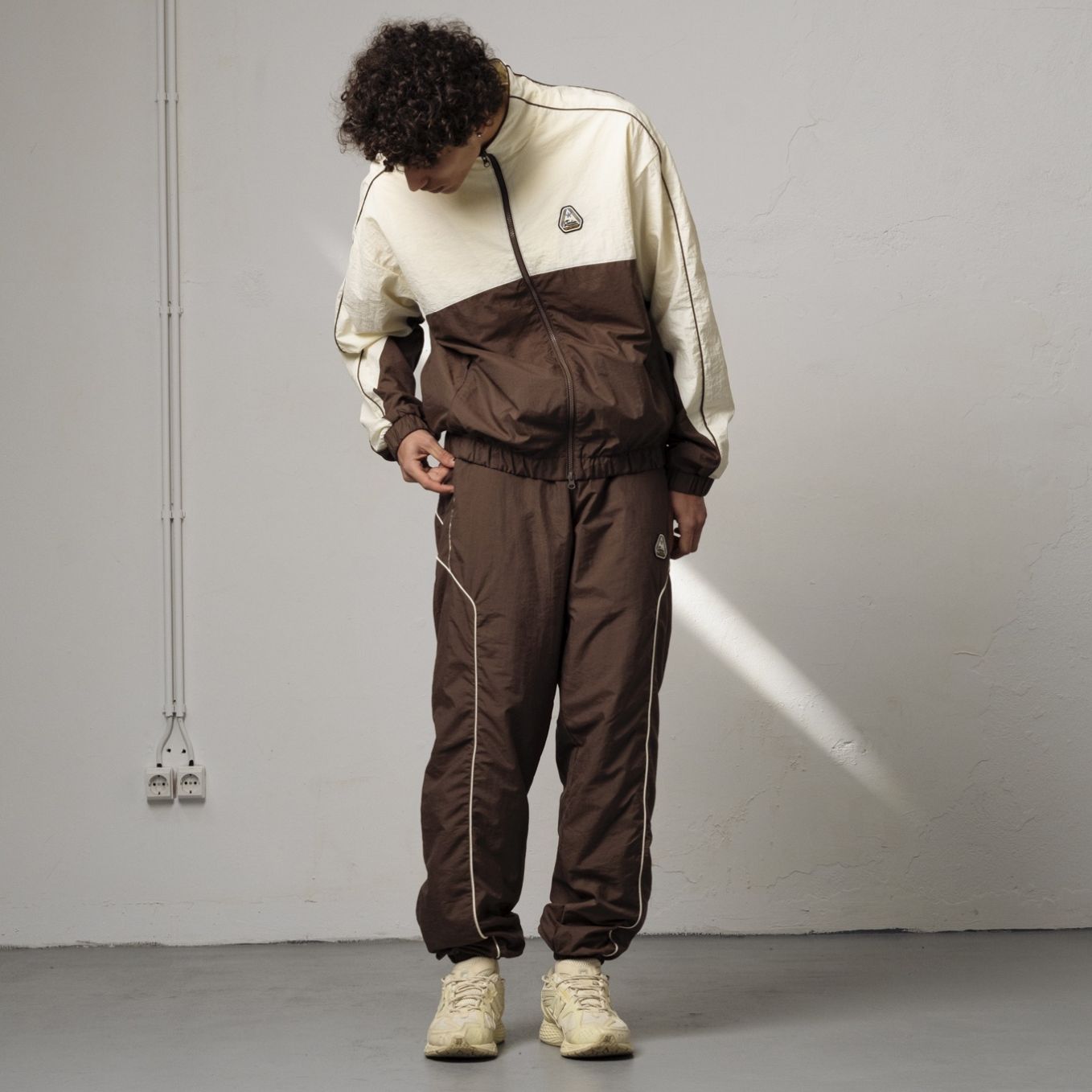Goodies Sportive New Patched Trainingsjack Braun/Offwhite