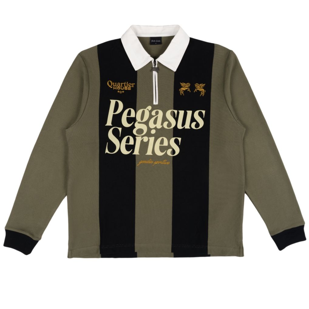 Goodies Sportive Pegasus Series Langarm-Poloshirt Dunkelgrün