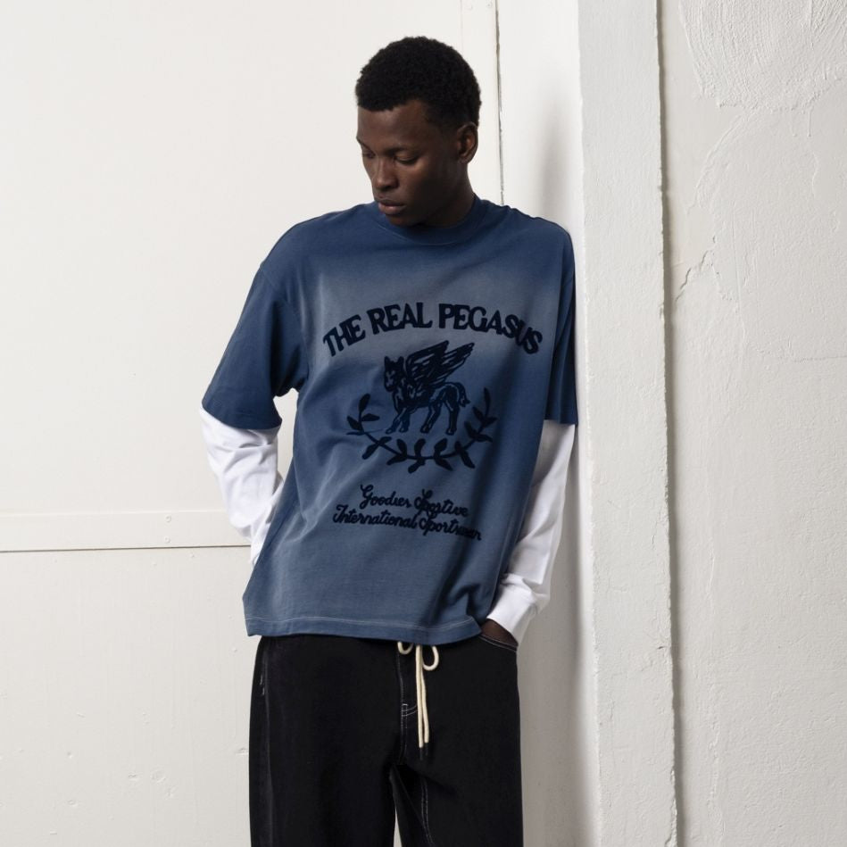 Goodies Sportive Real Pegasus Longsleeve T-shirt Dunkelblau
