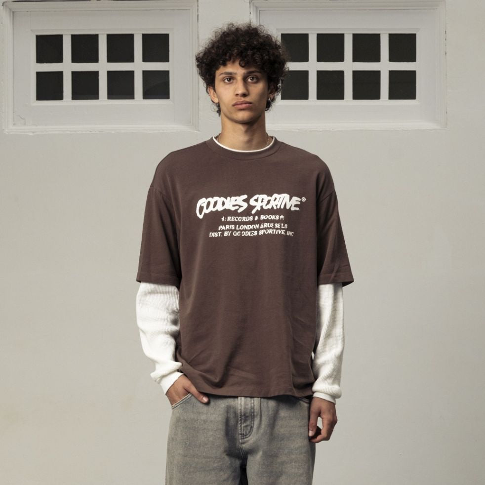 Goodies Sportive Records Longsleeve T-shirt Braun