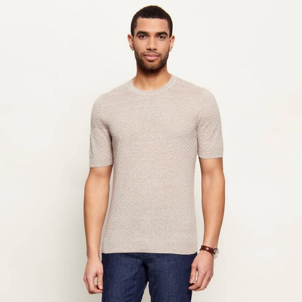 Gran Sasso Stitch Knitted T-shirt Beige