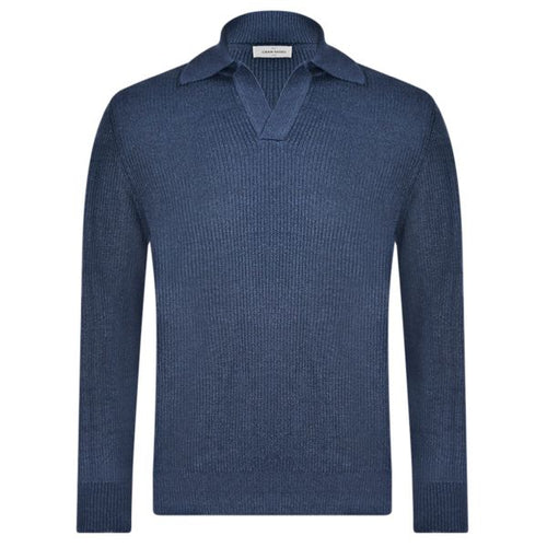 Gran Sasso Tennis Longsleeve Polo Navy