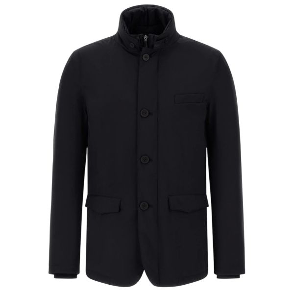 Herno Stand Down Collar Jas Zwart