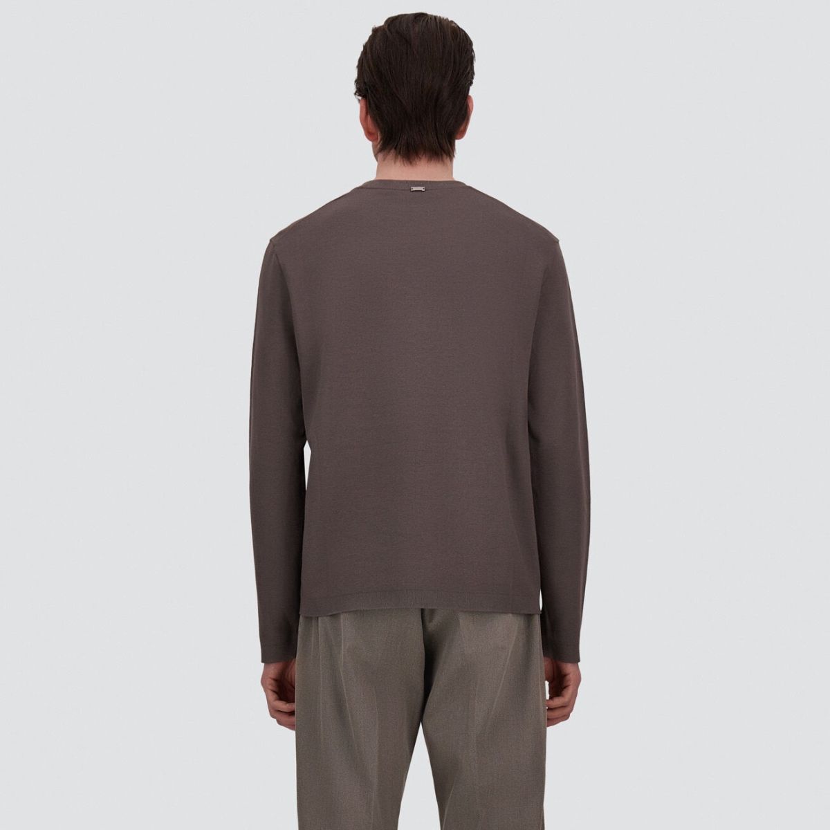 Herno Cotton & Cashmere Langarm-T-shirt Braun