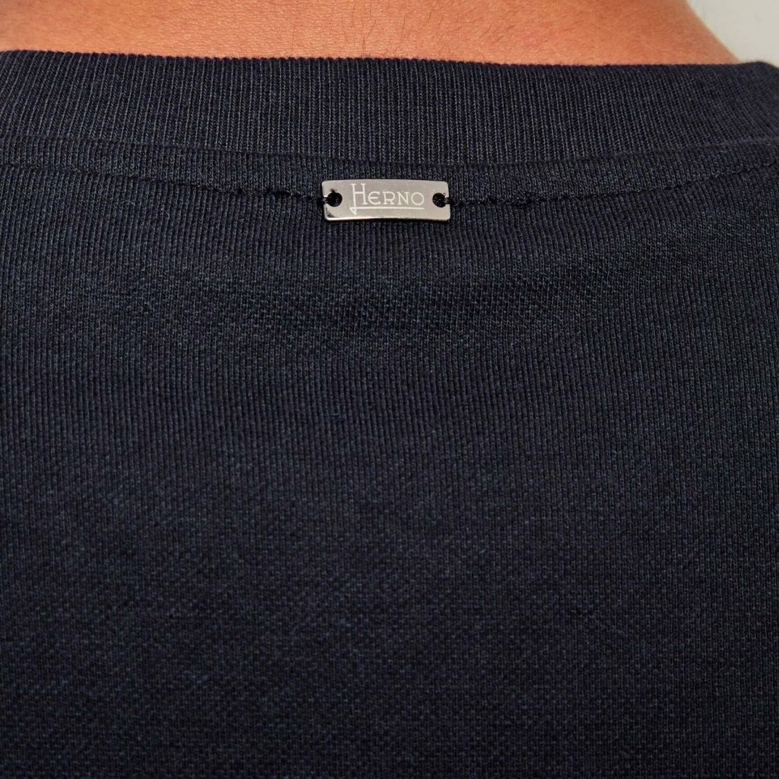 Herno Cotton & Cashmere Langarm-T-shirt Marine