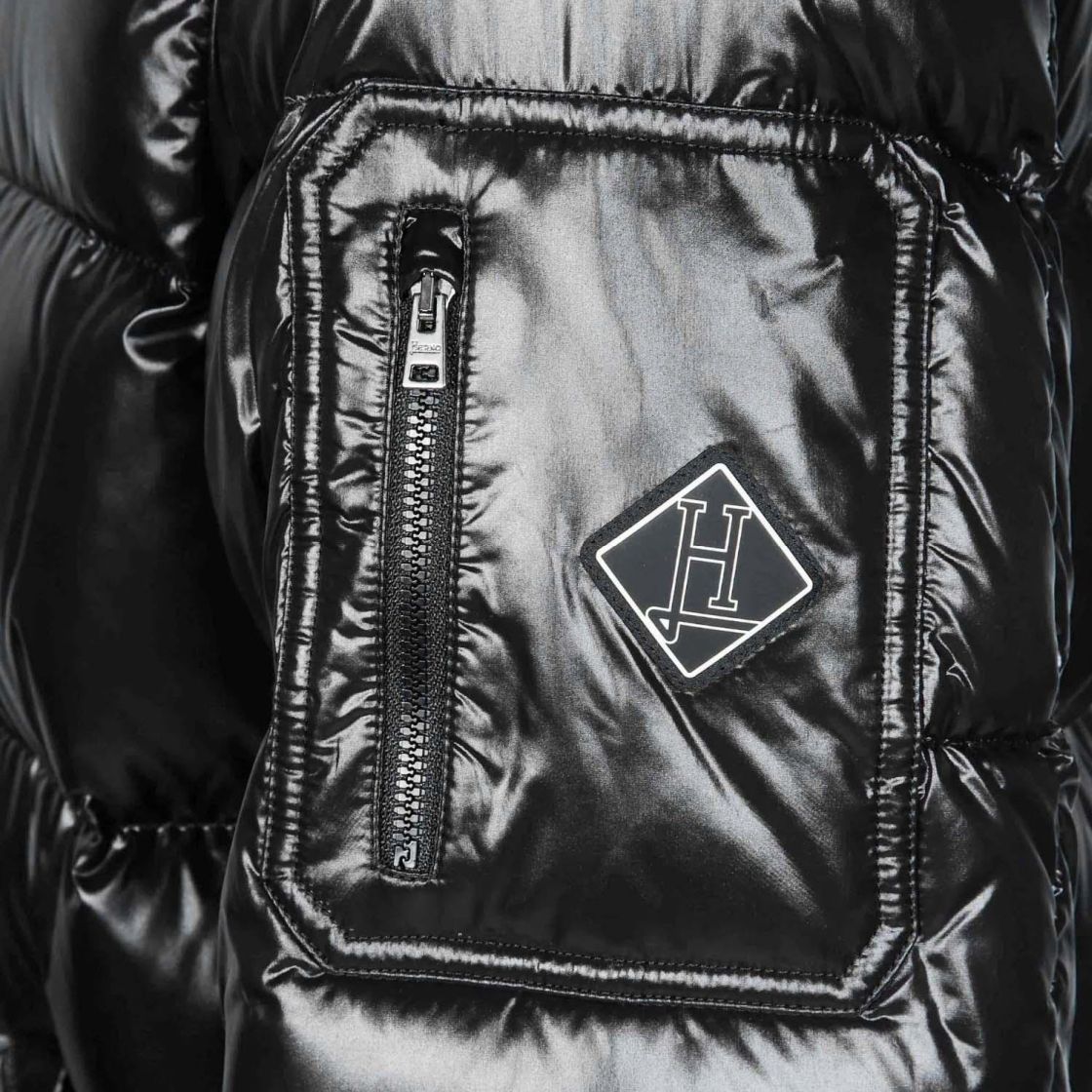 Herno  Shiny Quilted Pufferjacke Schwarz