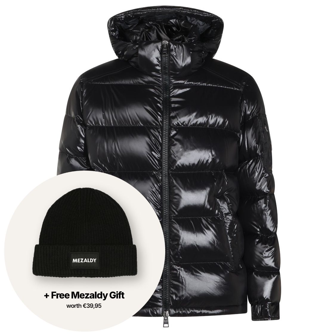 Herno  Shiny Quilted Pufferjacke Schwarz