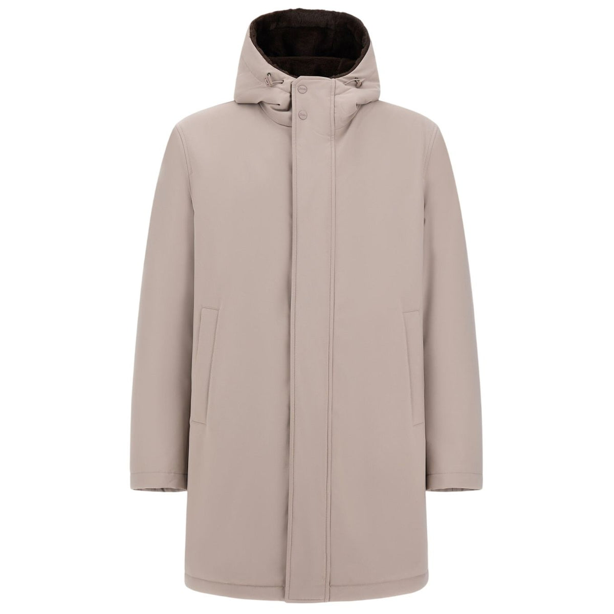 Herno Twill Fur Parka Grau