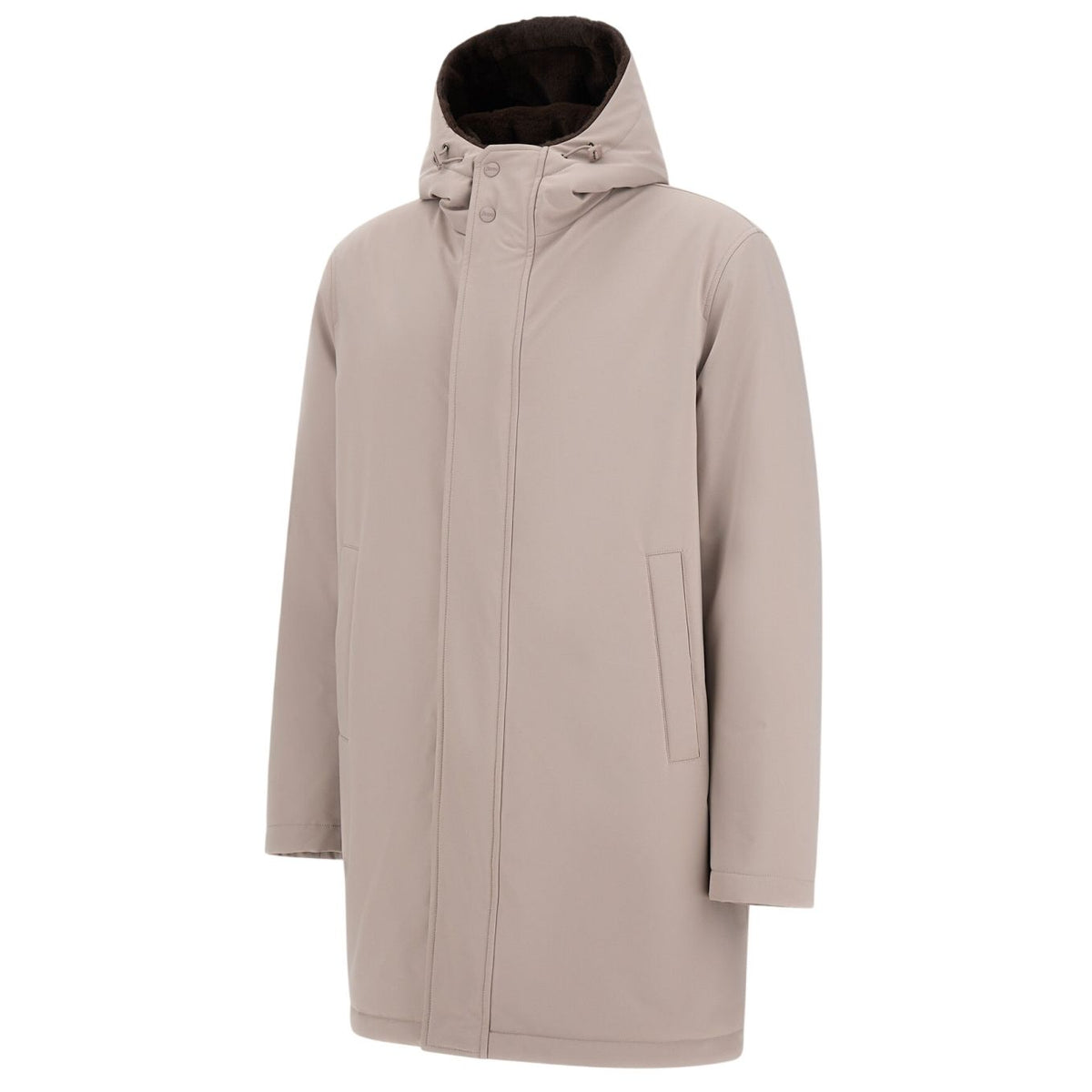 Herno Twill Fur Parka Grau