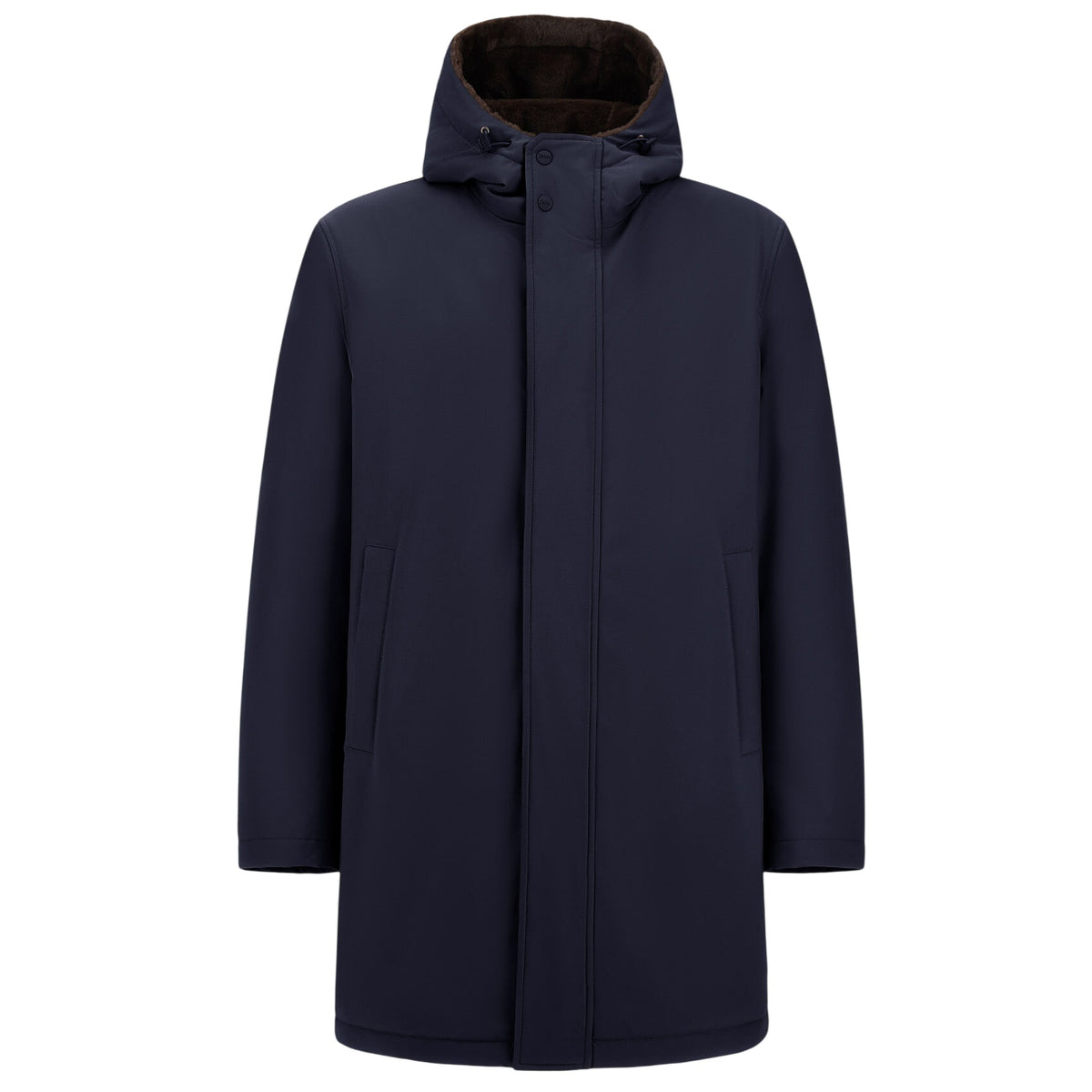 Herno Twill Fur Parka Marine