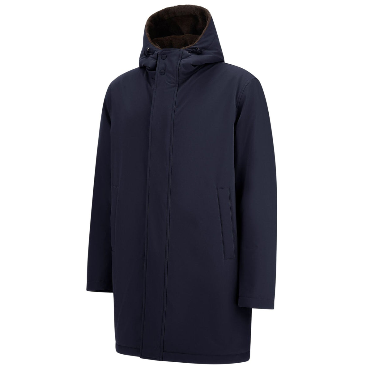 Herno Twill Fur Parka Marine