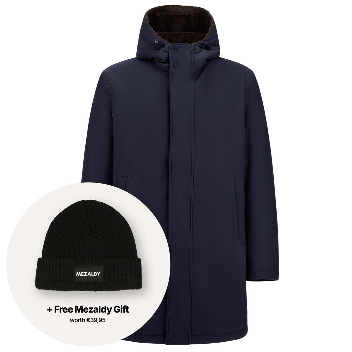 Herno Twill Fur Parka Marine