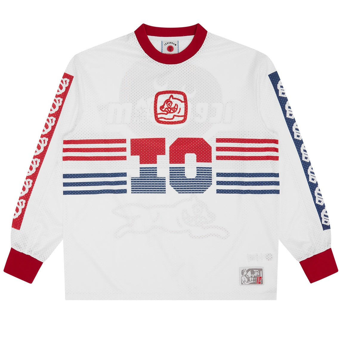 Icecream Moto Mesh Longsleeve T-shirt Wit