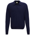 Jacob Cohën Kaschmir-Langarm-Poloshirt Dunkelblau