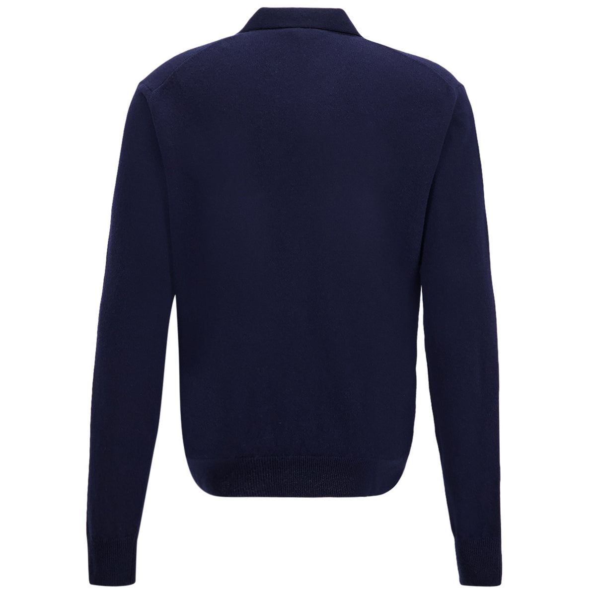 Jacob Cohën Kaschmir-Langarm-Poloshirt Dunkelblau