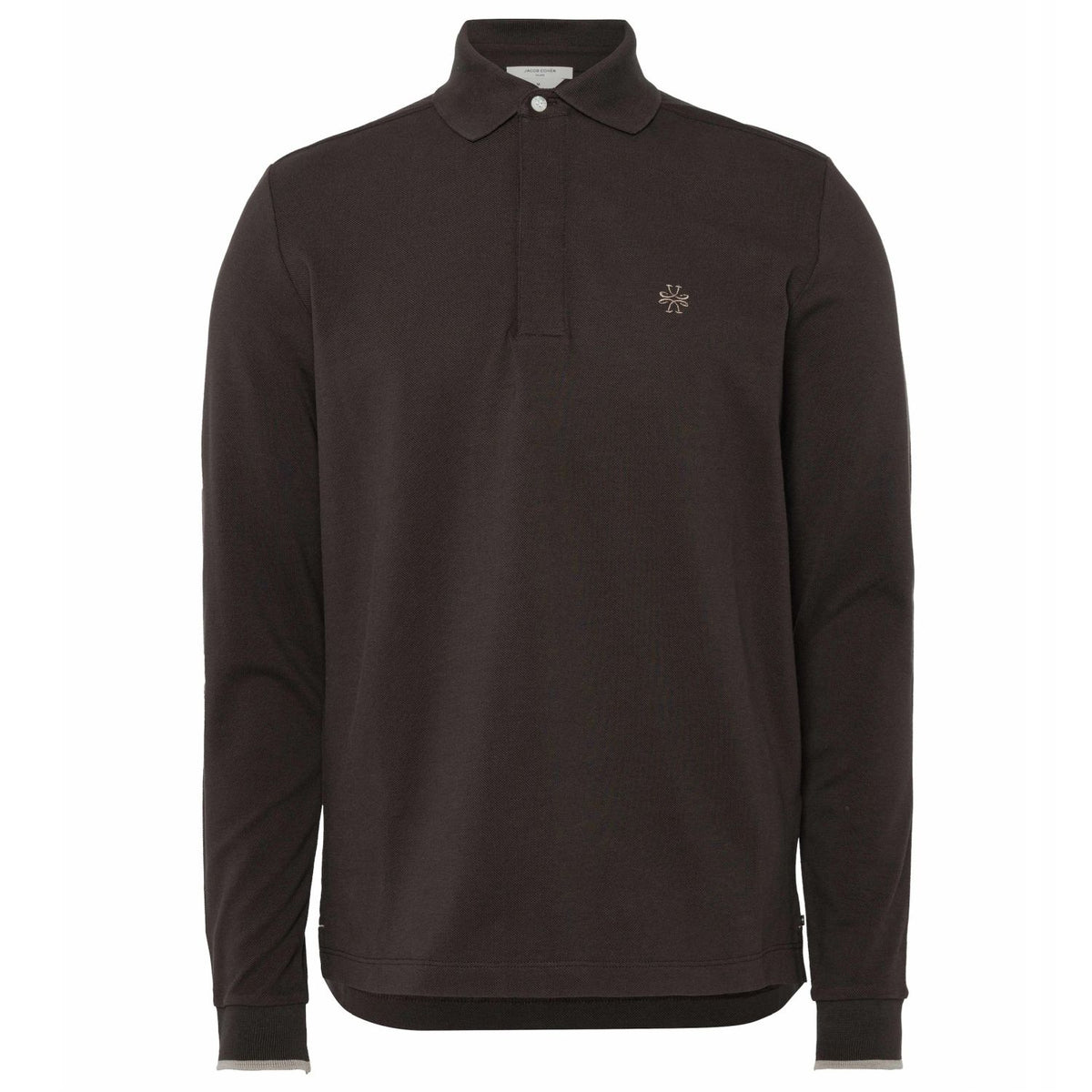 Jacob Cohën Langarm-Poloshirt Braun